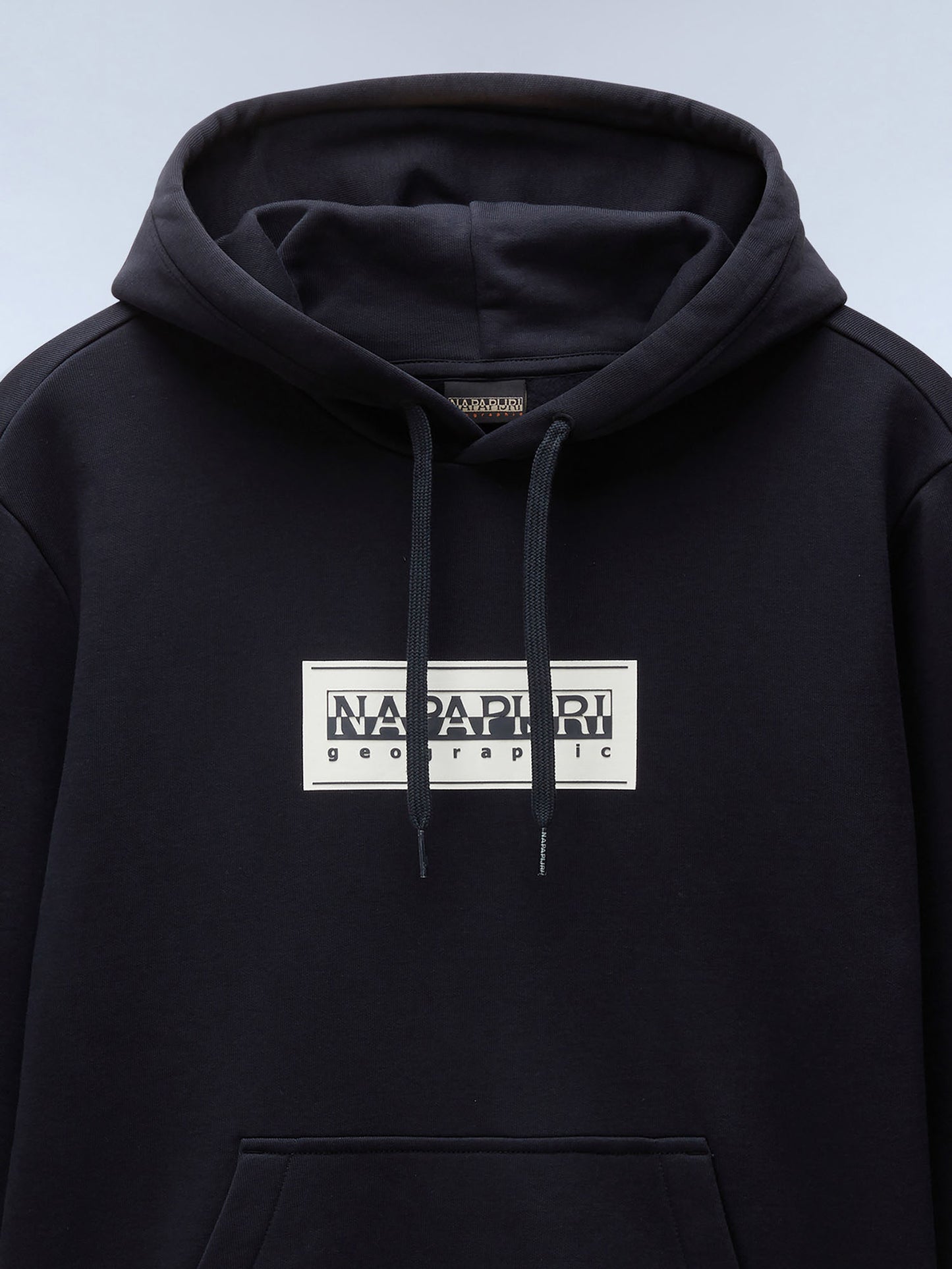 FELPA CON CAPPUCCIO BOX LOGO NAPAPIJRI DA UOMO NERO