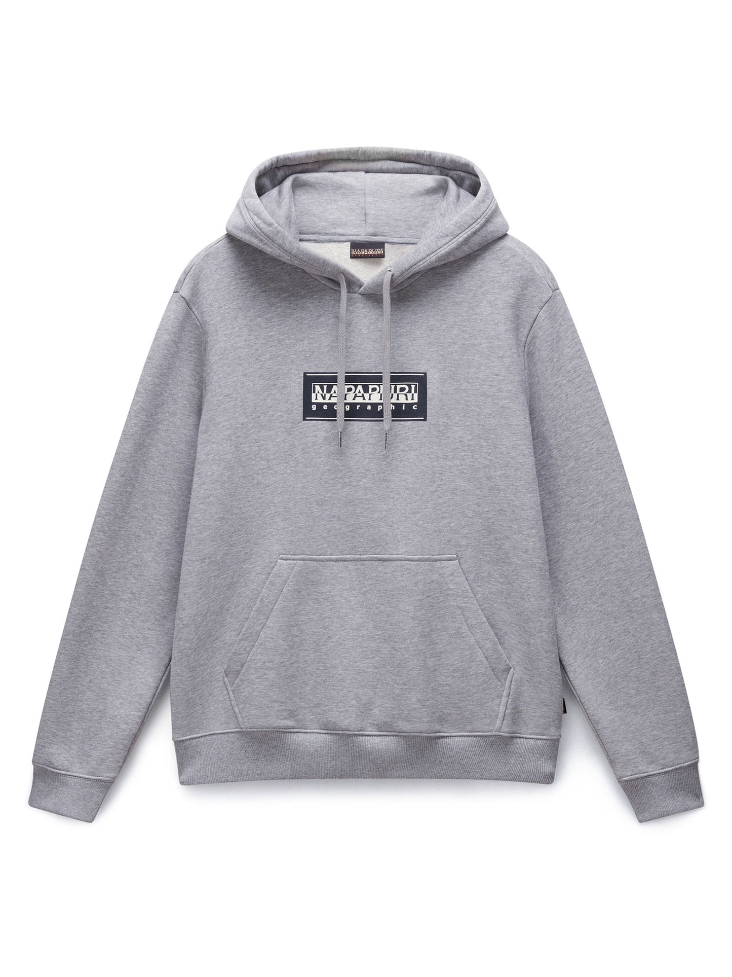 FELPA CON CAPPUCCIO BOX LOGO NAPAPIJRI DA UOMO GRIGIO