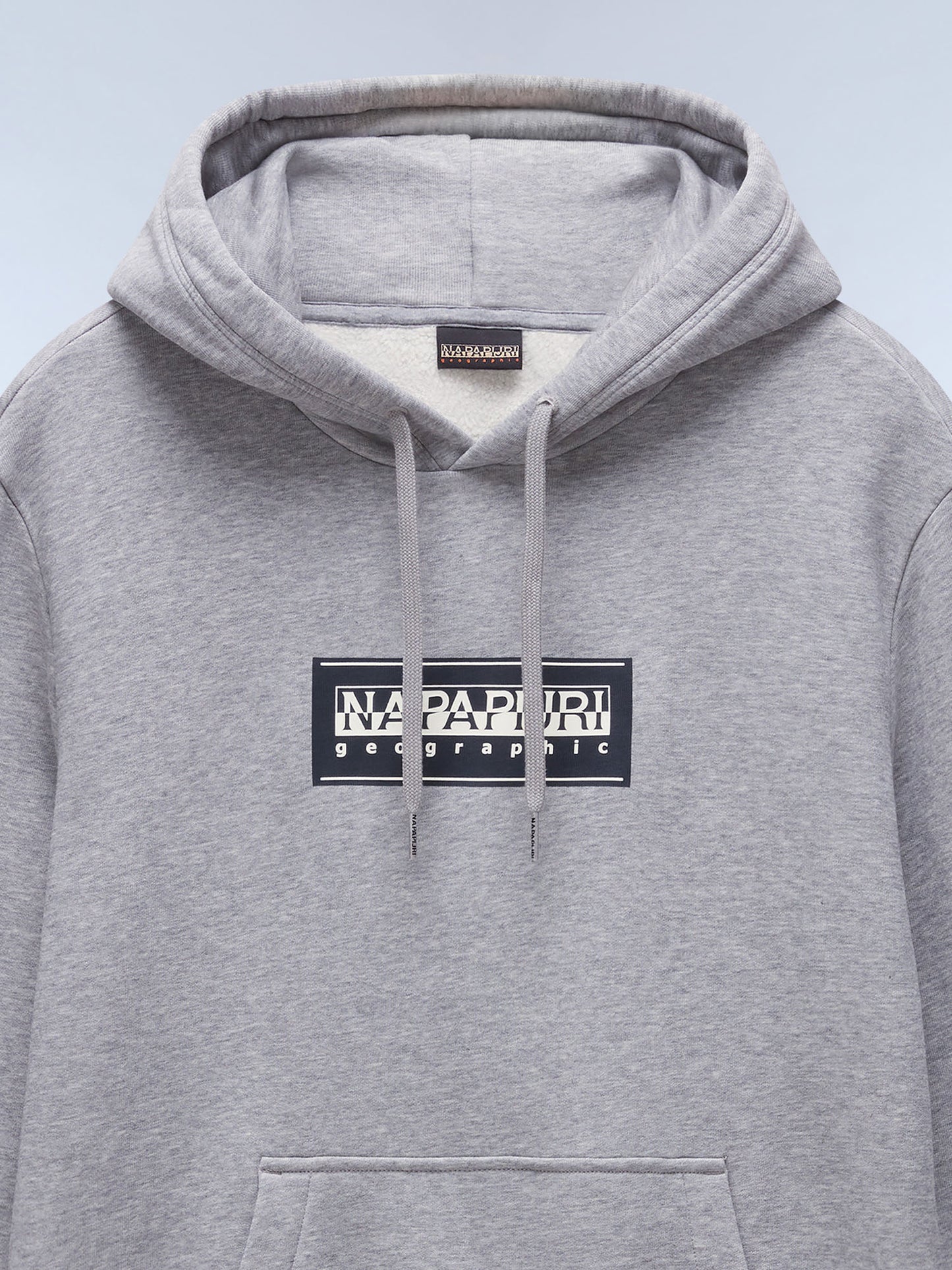 FELPA CON CAPPUCCIO BOX LOGO NAPAPIJRI DA UOMO GRIGIO