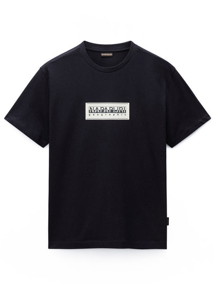 T-SHIRT BOX LOGO NAPAPIJRI DA UOMO NERO