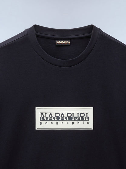 T-SHIRT BOX LOGO NAPAPIJRI DA UOMO NERO