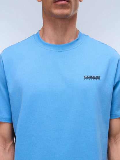 Napapijri S-Small Box, t-shirt maniche corte da Uomo azzurra