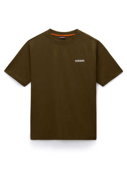 Napapijri S-Smallbox, t-shirt verde da uomo per la primavera-estate