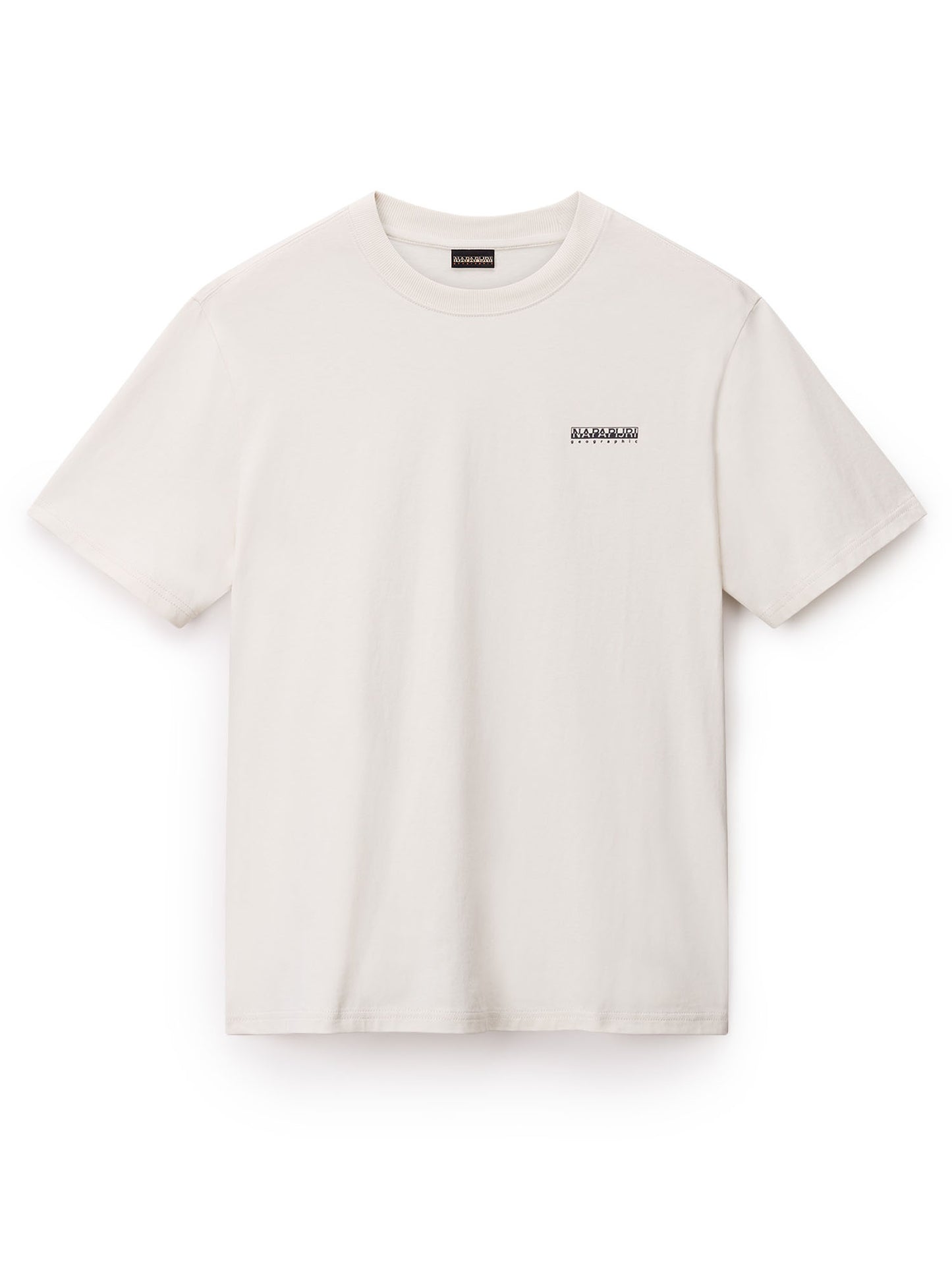 T-shirt Smallbox Napapijri da uomo panna in cotone e poliestere