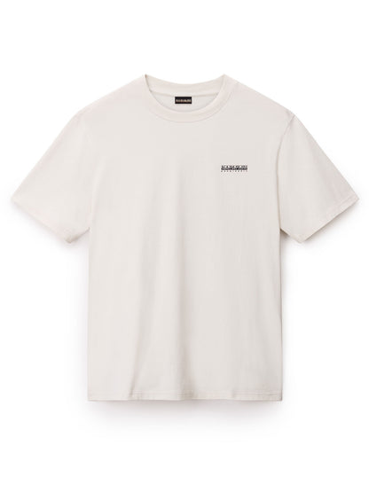 T-shirt Smallbox Napapijri da uomo panna in cotone e poliestere
