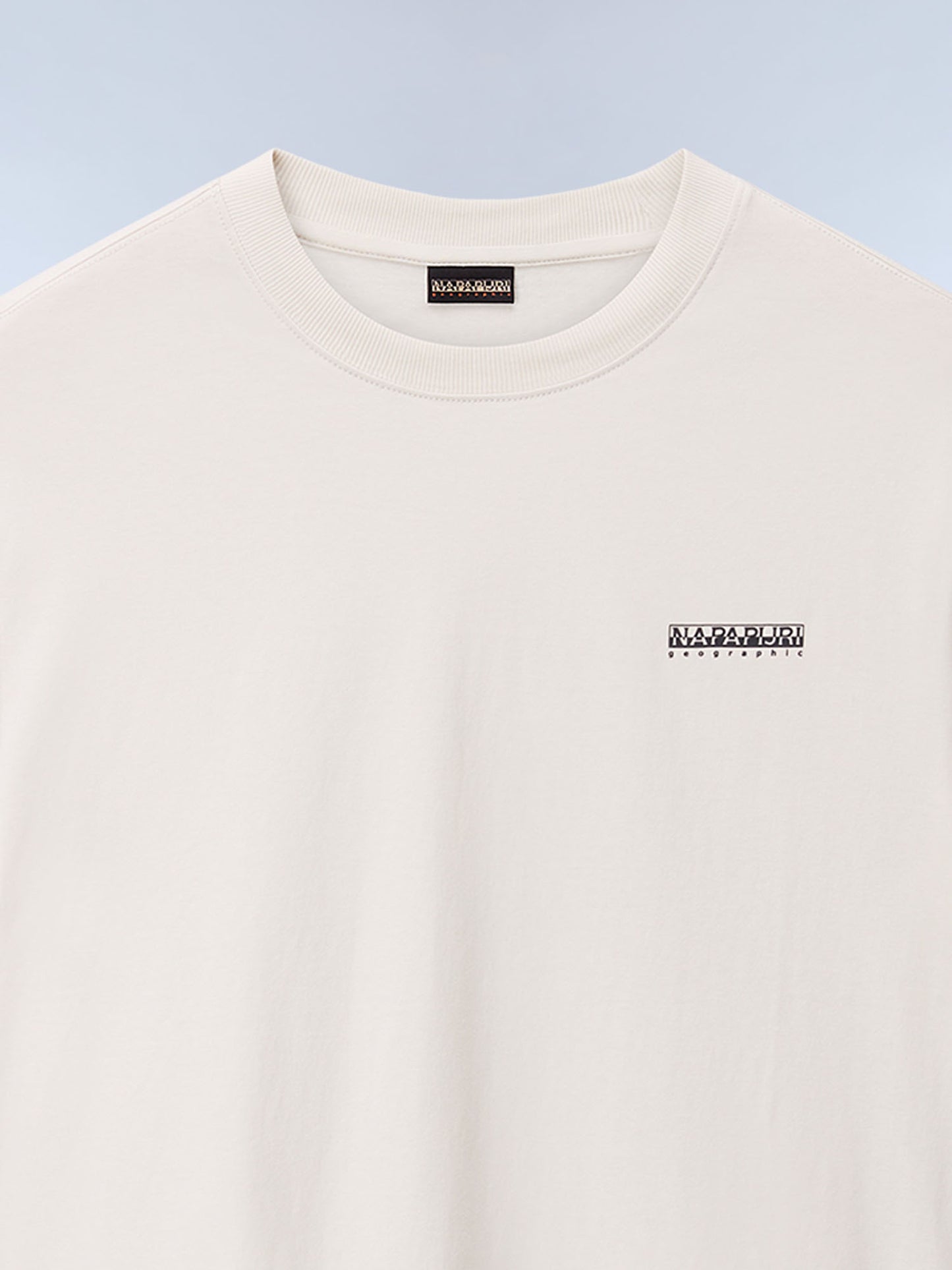 T-shirt Smallbox Napapijri da uomo panna in cotone e poliestere