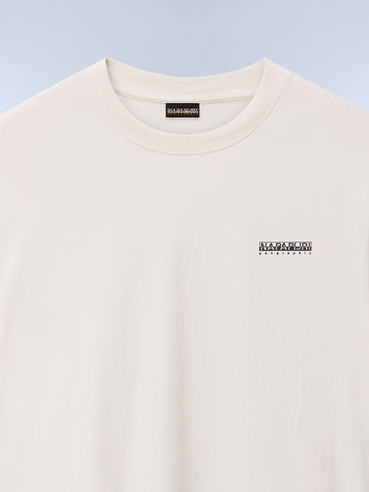 T-shirt Smallbox Napapijri da uomo panna in cotone e poliestere