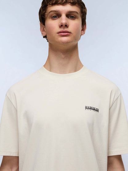 Napapijri s-smallbox t-shirt da uomo panna
