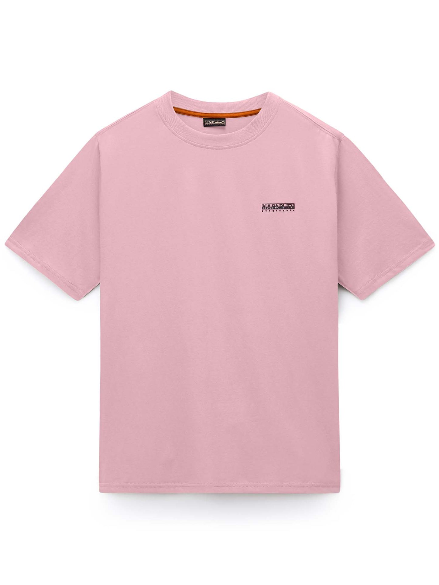 T-shirt da uomo Napapijri S-Small Box rosa in cotone