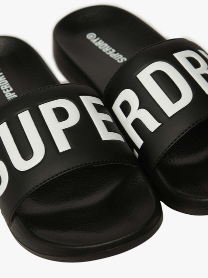 CIABATTA GRAPHIC POO SUPERDRY UOMO NERO-BIANCO