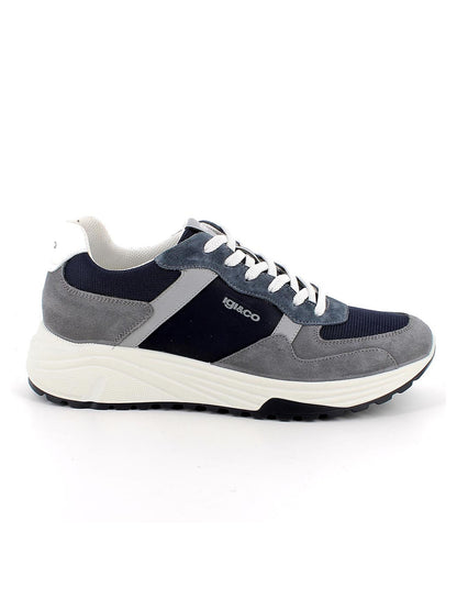 Sneakers Seth da uomo in pelle, scamosciato e tessile grigie