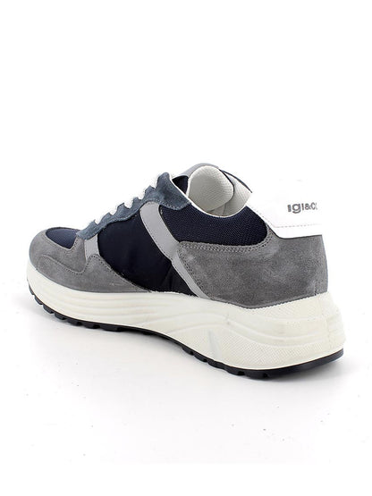 Sneakers Seth da uomo in pelle, scamosciato e tessile grigie