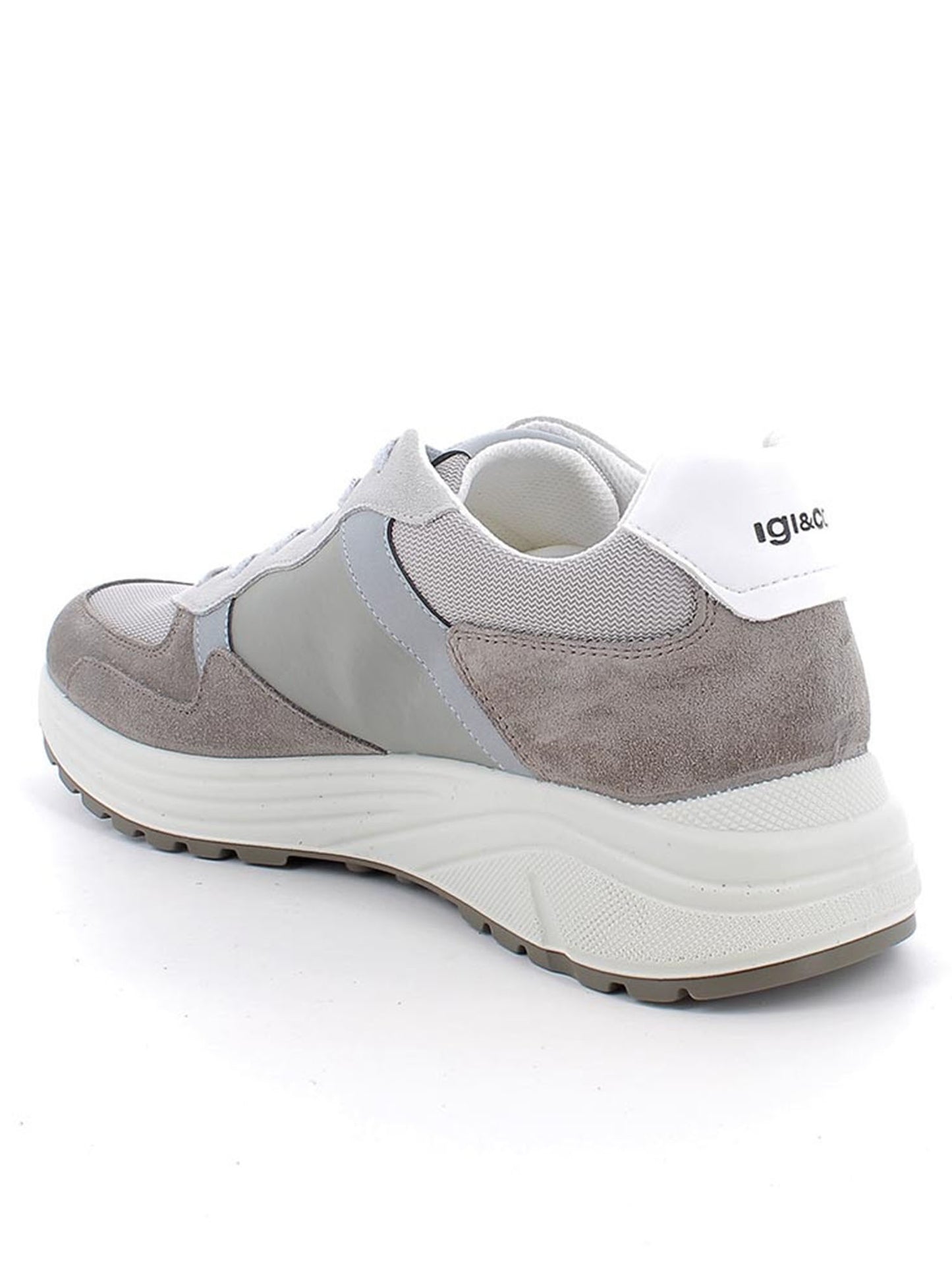 Sneakers Seth di Igi&Co in pelle e scamosciato grigio da uomo
