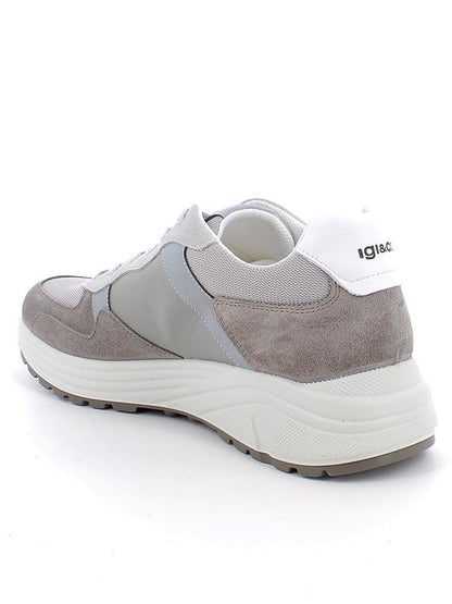 Sneakers Seth di Igi&Co in pelle e scamosciato grigio da uomo