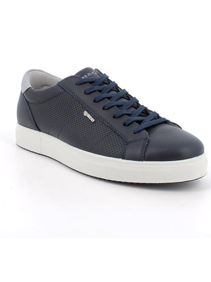 Sneakers Sacha in pelle blu da uomo casual by Igi&Co