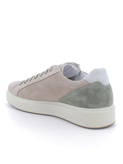 Sneakers Sten beige da uomo in pelle e tessile per la primavera-estate