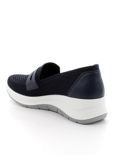 Mocassino da donna Igi&Co Margo blu con zeppa comoda e stile casual