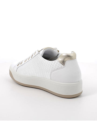 Sneakers Ava bianche da donna con zip e lacci per un comfort elegante