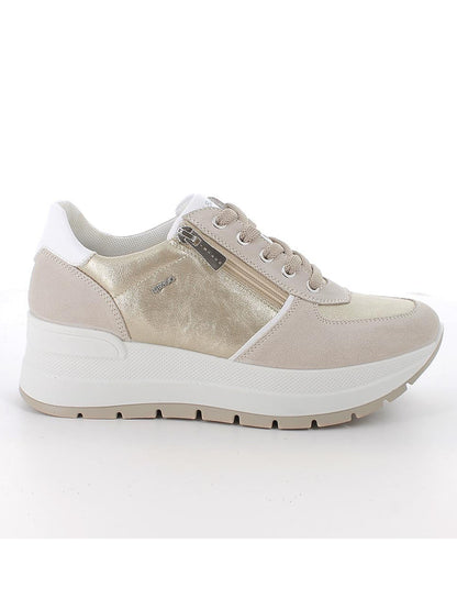 Sneakers beige Igi&Co Kola da donna con zeppa elegante e confortevole