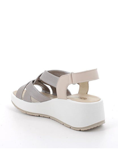 Sandalo con zeppa Carola in pelle grigia da donna Igi&Co