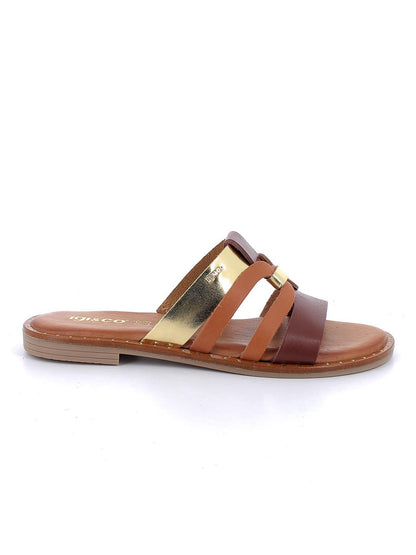 Igi&Co Elodie, sandalo basso in pelle marrone da donna