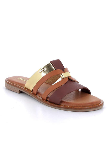 Igi&Co Elodie, sandalo basso in pelle marrone da donna