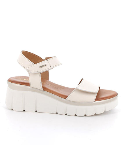 Sandalo beige da donna Igi&Co con zeppa e doppio strappo