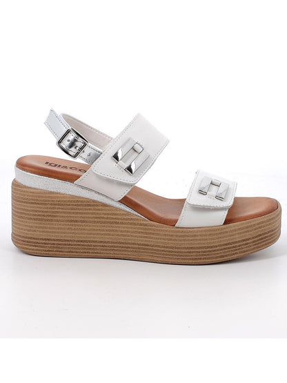 Sandali con zeppa Emily in pelle bianca da donna Igi&Co