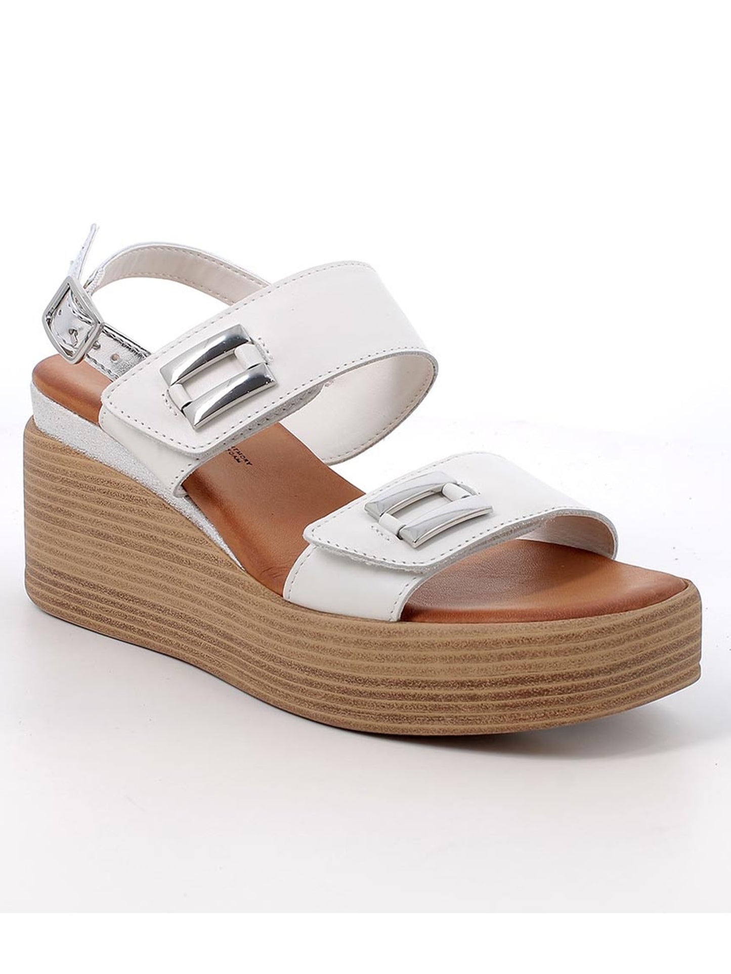 Sandali con zeppa Emily in pelle bianca da donna Igi&Co