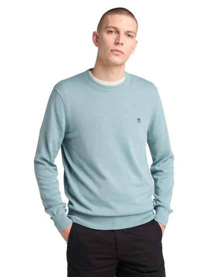 MAGLIA IN COTONE TINTO FILO TIMBERLAND UOMO AVIO
