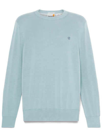 MAGLIA IN COTONE TINTO FILO TIMBERLAND UOMO AVIO