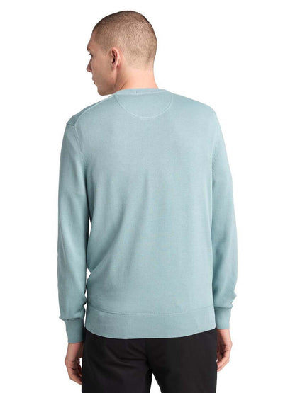 MAGLIA IN COTONE TINTO FILO TIMBERLAND UOMO AVIO