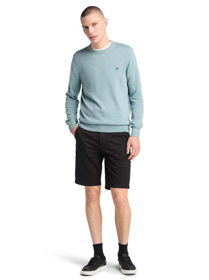 MAGLIA IN COTONE TINTO FILO TIMBERLAND UOMO AVIO