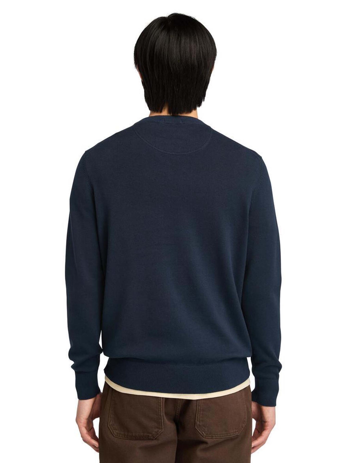 MAGLIA IN COTONE TINTO FILO TIMBERLAND UOMO BLU