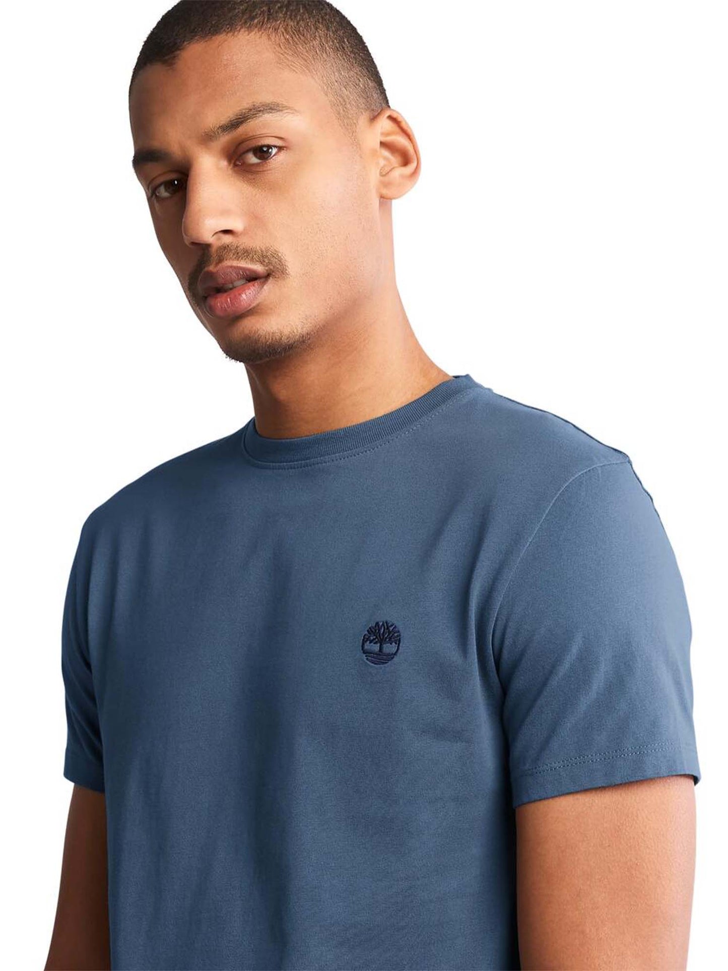 T-SHIRT LOGO PICCOLO RICAMATO TIMBERLAND UOMO DENIM