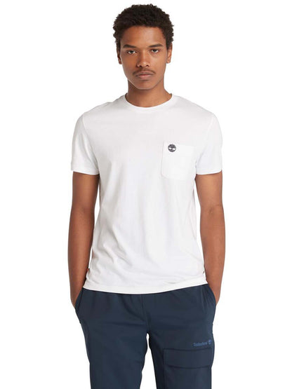 T-SHIRT CON TASCA TIMBERLAND UOMO BIANCO