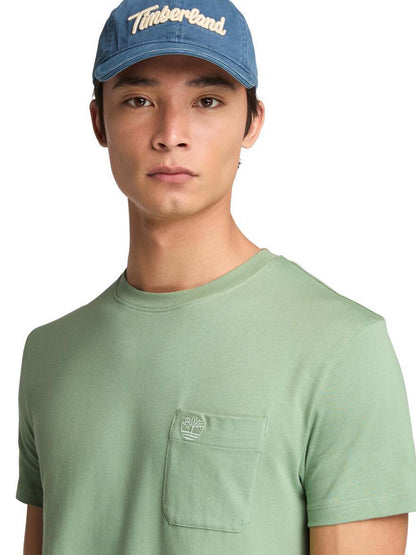 T-SHIRT CON TASCA TIMBERLAND UOMO VERDE