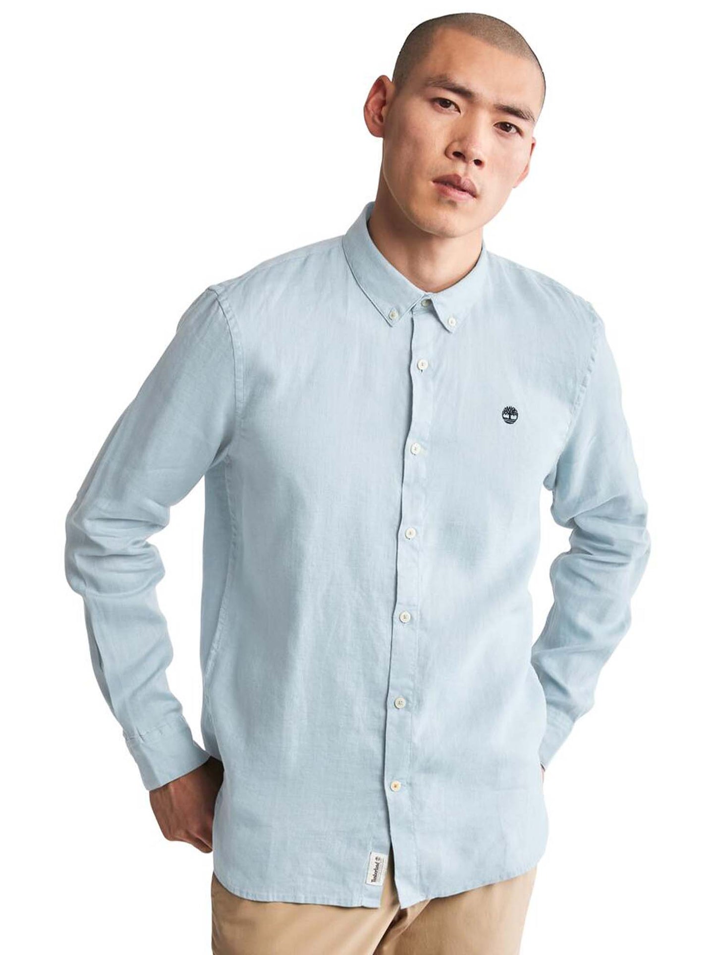 CAMICIA IN LINO TIMBERLAND UOMO CELESTE