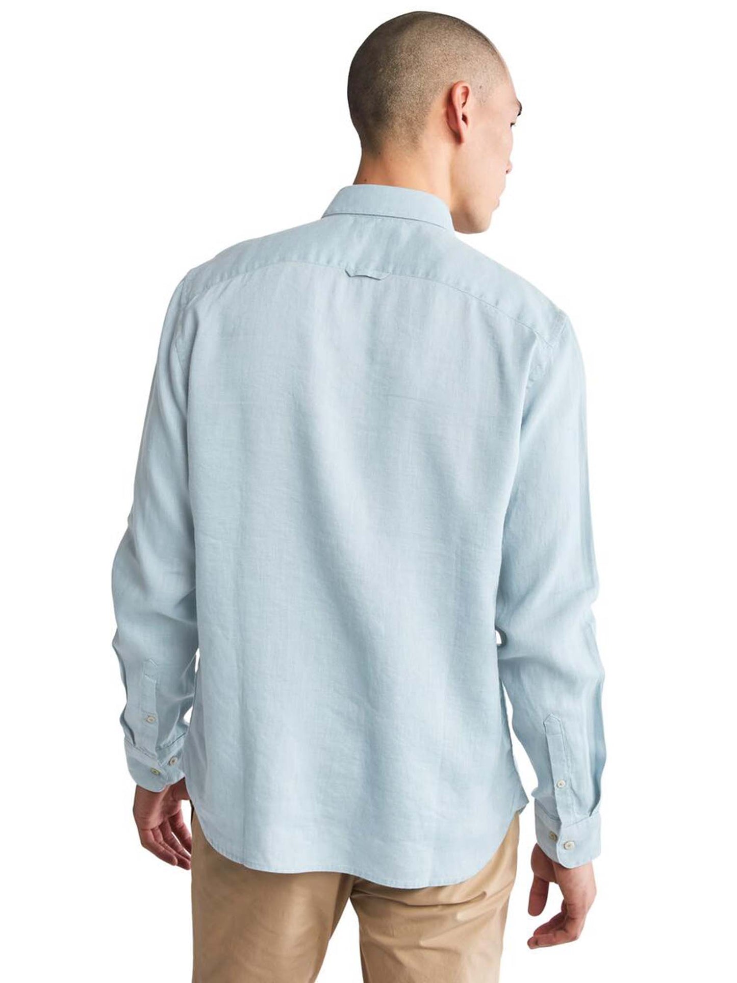 CAMICIA IN LINO TIMBERLAND UOMO CELESTE