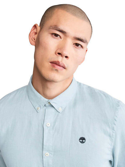 CAMICIA IN LINO TIMBERLAND UOMO CELESTE
