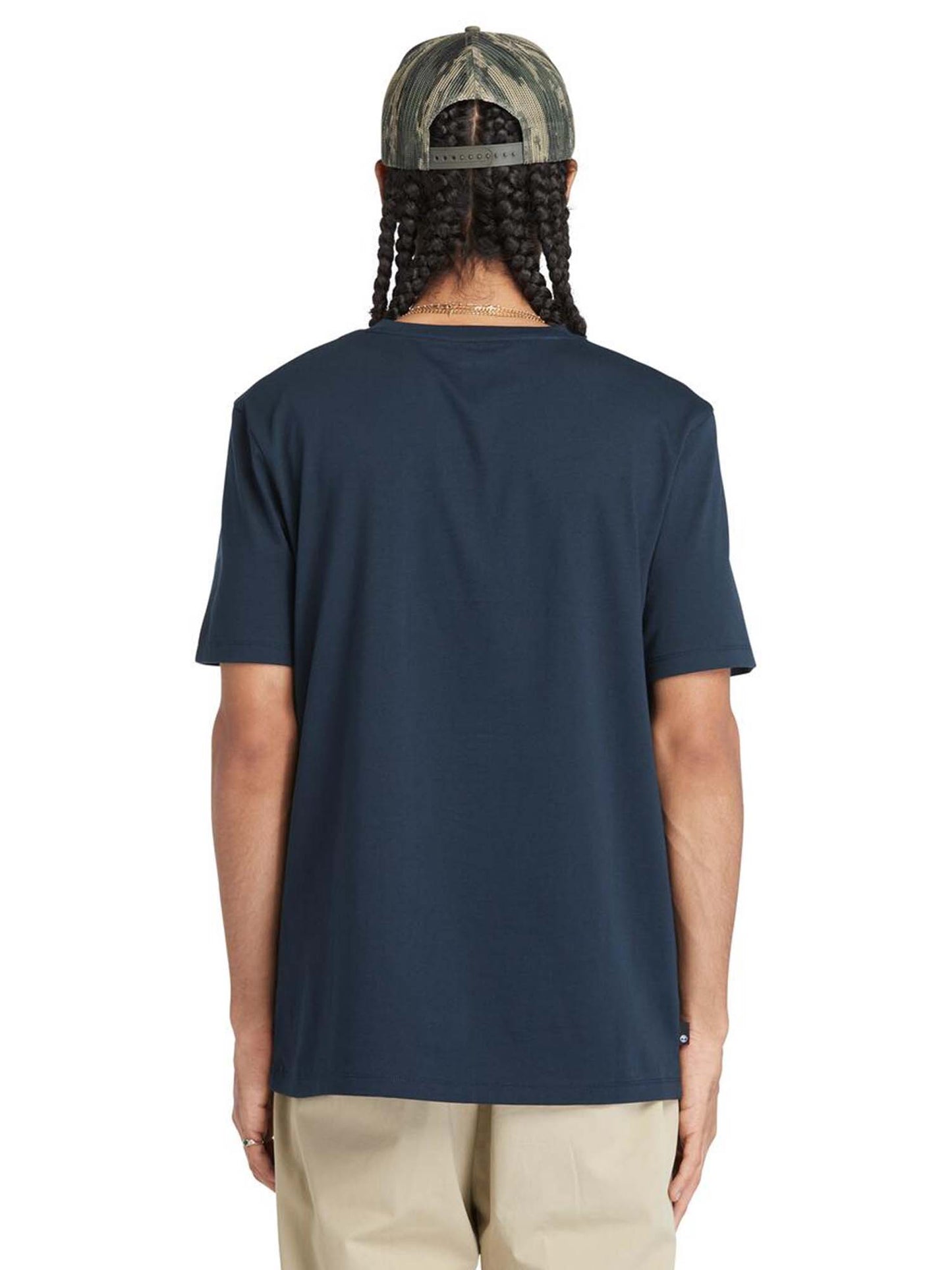 T-SHIRT CON LOGO LINEARE TIMBERLAND UOMO BLU