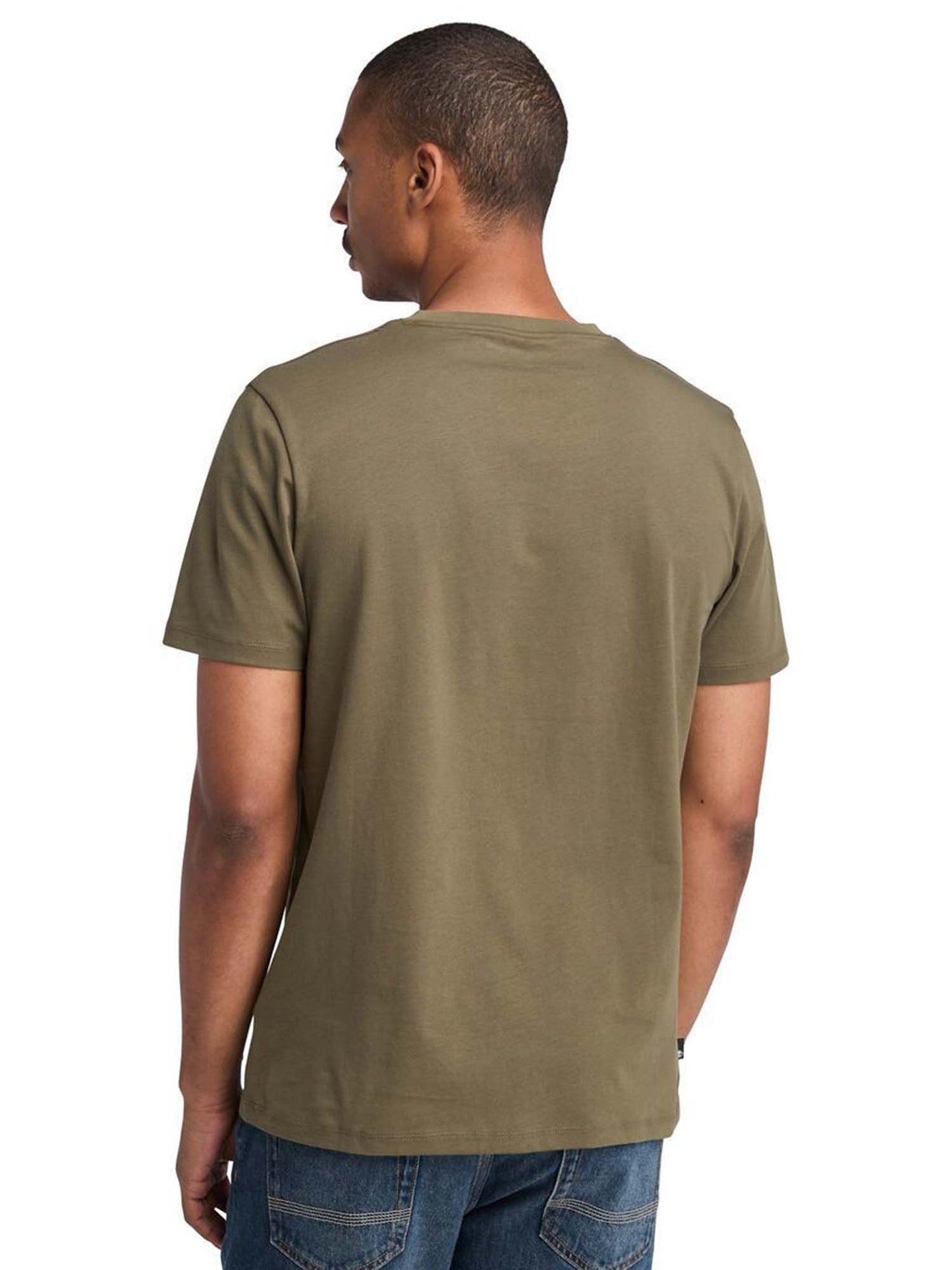 T-SHIRT CON LOGO LINEARE TIMBERLAND UOMO VERDE MILITARE