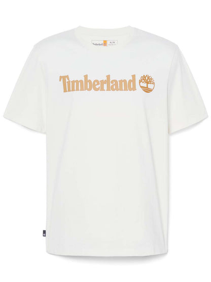 T-SHIRT CON LOGO LINEARE TIMBERLAND UOMO PANNA