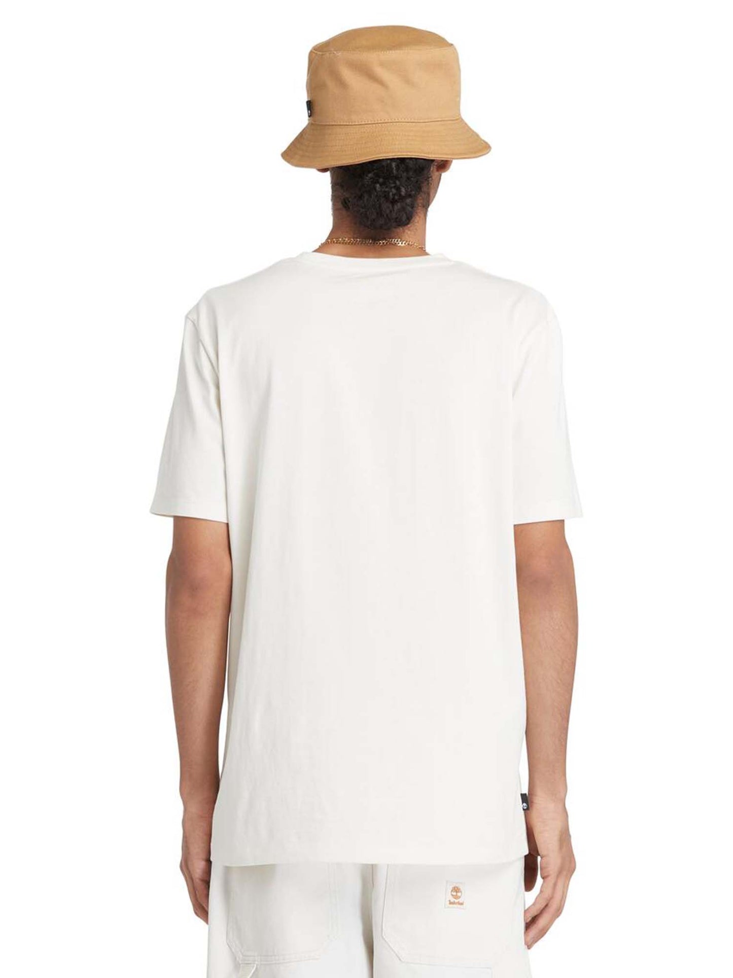 T-SHIRT CON LOGO LINEARE TIMBERLAND UOMO PANNA