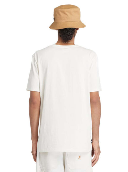 T-SHIRT CON LOGO LINEARE TIMBERLAND UOMO PANNA