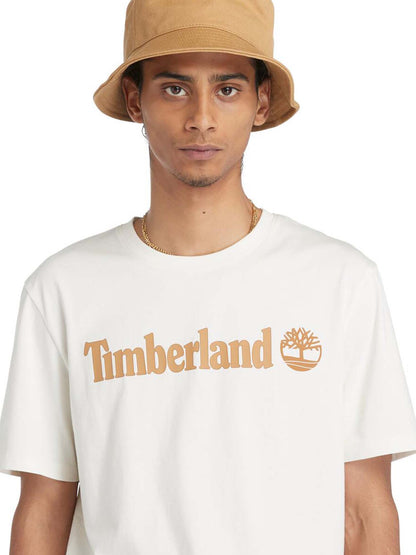 T-SHIRT CON LOGO LINEARE TIMBERLAND UOMO PANNA