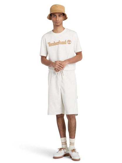 T-SHIRT CON LOGO LINEARE TIMBERLAND UOMO PANNA