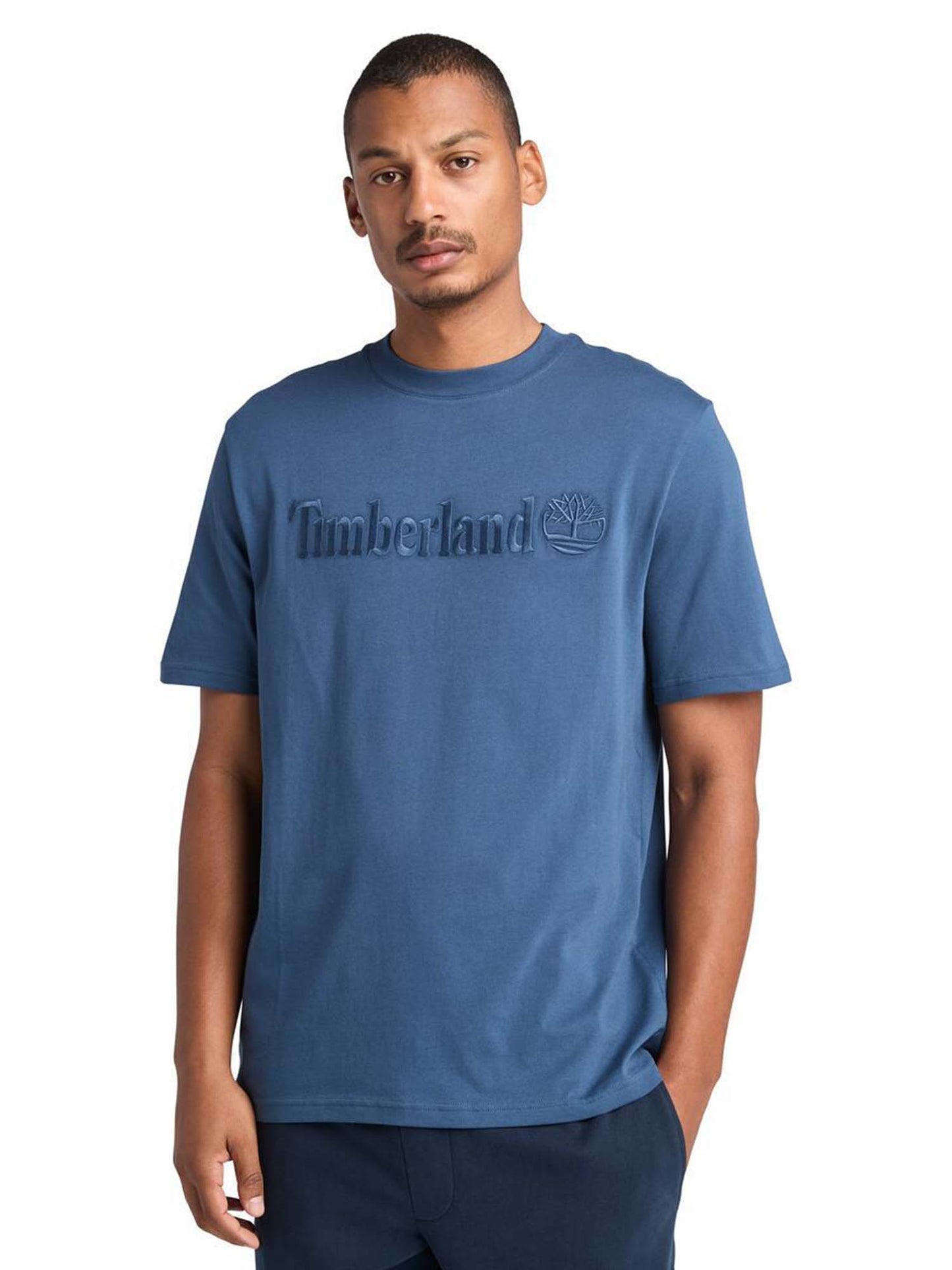 T-SHIRT LOGO RICAMATO TIMBERLAND UOMO DENIM