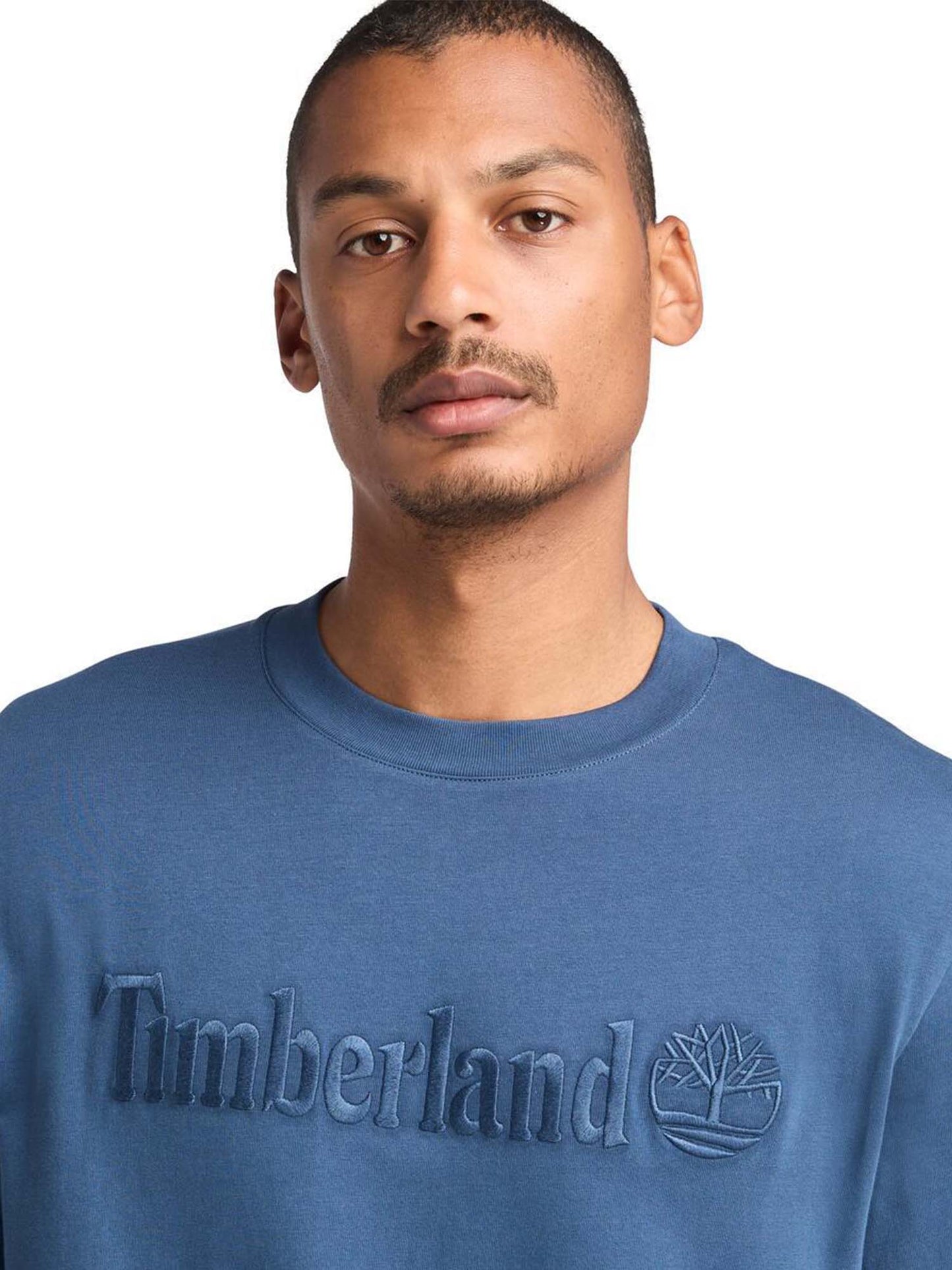 T-SHIRT LOGO RICAMATO TIMBERLAND UOMO DENIM
