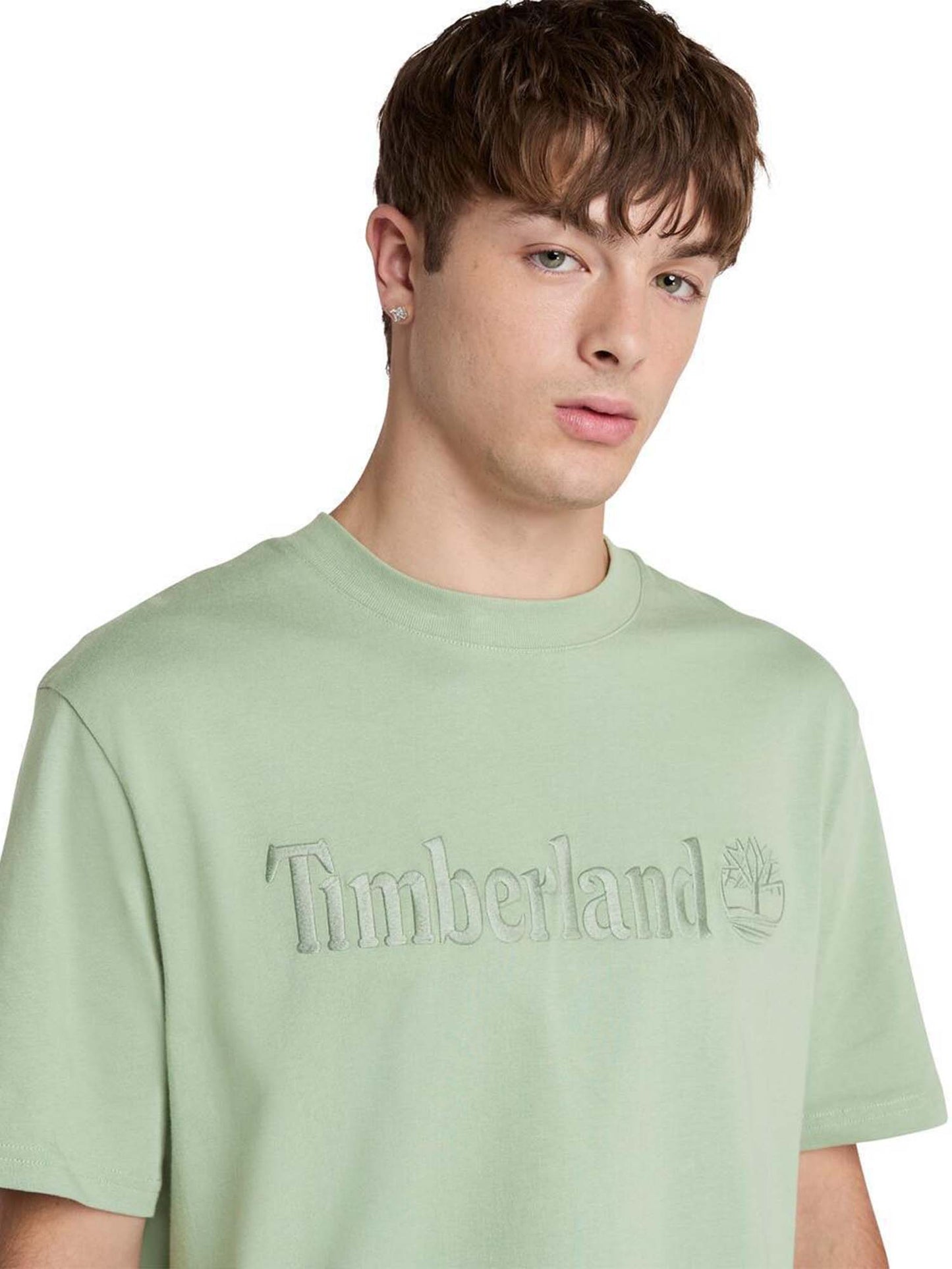 T-SHIRT LOGO RICAMATO TIMBERLAND UOMO VERDE